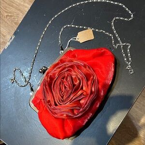 Elegant Red Clutch with Chain Strap